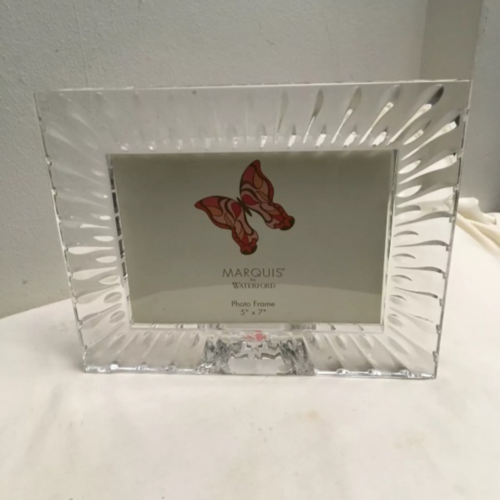 MARQUIS Waterford Lead Crystal Sheridan Picture Frame 5x7 Clear Rectangular
